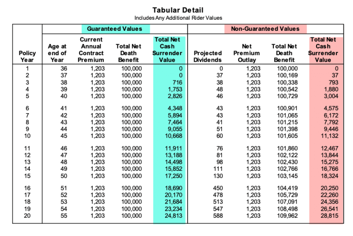 Breakdown premiums amount pay